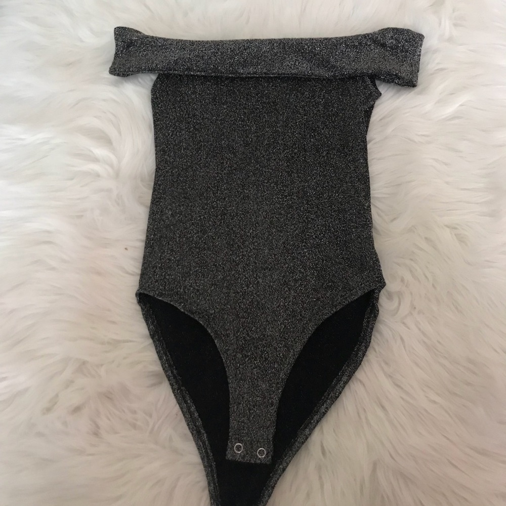 Sparkle Off-The-Shoulder Bodysuit